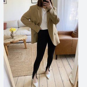 Massimo Dutti Black Jeans with Split Front Hem